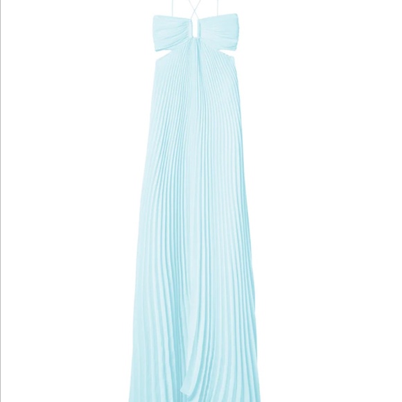 A.L.C. Moira matte pleated aqua dress size 4 - Picture 3 of 4